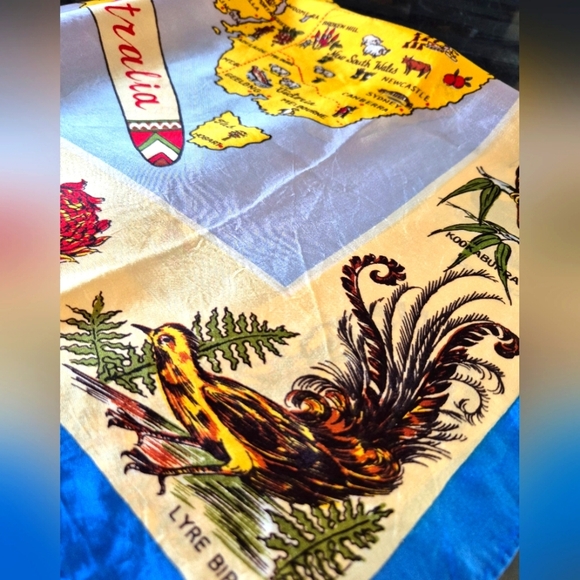 Explore Australia Map Acetate Scarf Hand rolled - Picture 2 of 8